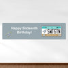 Personalized Birthday Sweet 16 License Plate 5 Ft. Banner