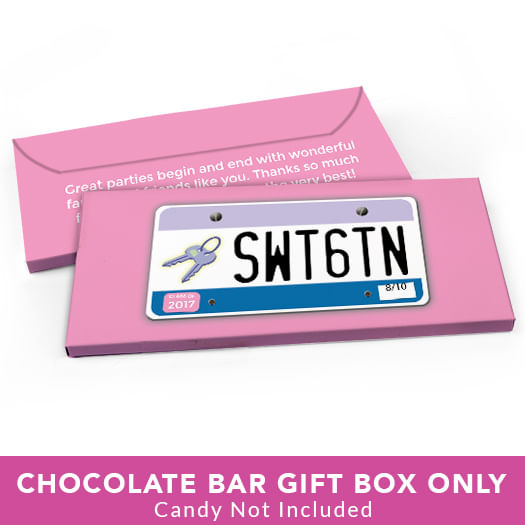 Deluxe Personalized Sweet 16 Birthday License Plate Candy Bar Favor Box