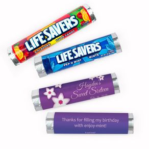 Personalized Sweet 16 Cherry Blossom Lifesavers Rolls (20 Rolls)