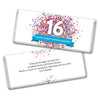 Personalized Sweet 16 Birthday Confetti Burst Hershey's Milk Chocolate Bar & Wrapper