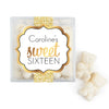 Personalized Sweet 16 Birthday Shower of Gold JUST CANDY� favor cube with Sugar Sanded Gummy Bears