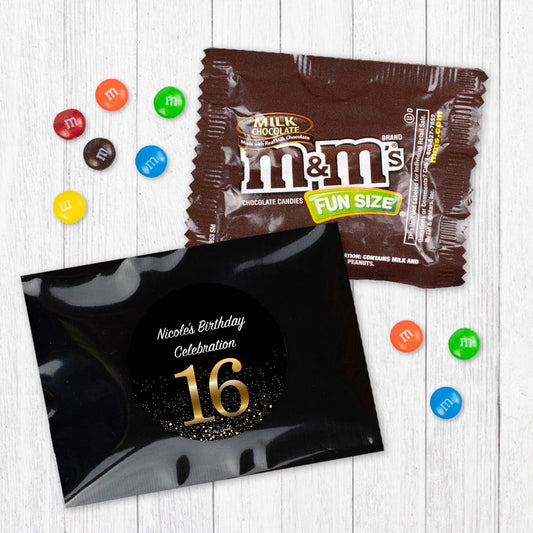 Personalized Sweet 16 Elegant Birthday Bash Milk Chocolate M&Ms