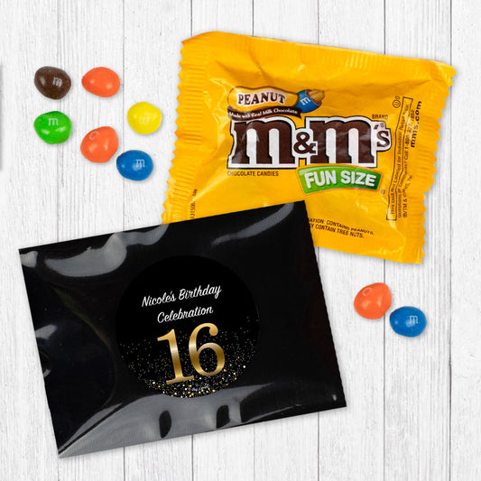 Personalized Sweet 16 Elegant Birthday Bash Peanut M&Ms