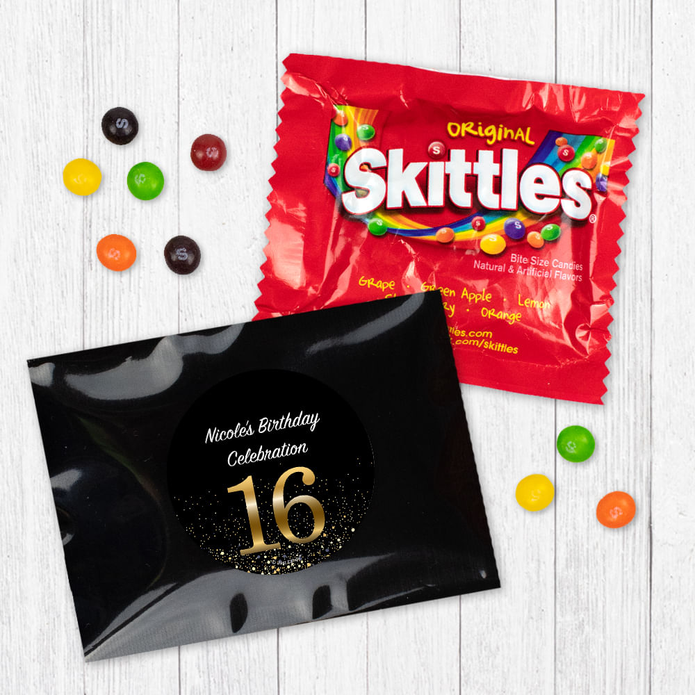 Personalized Sweet 16 Elegant Birthday Bash Skittles – Just Candy