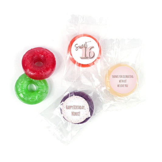 Personalized Sweet 16 Birthday Confetti Celebration Life Savers 5 Flavor Hard Candy