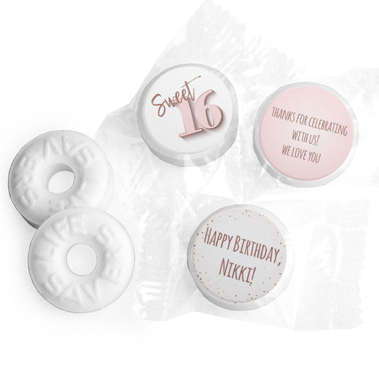 Personalized Sweet 16 Birthday Confetti Celebration Life Savers Mints