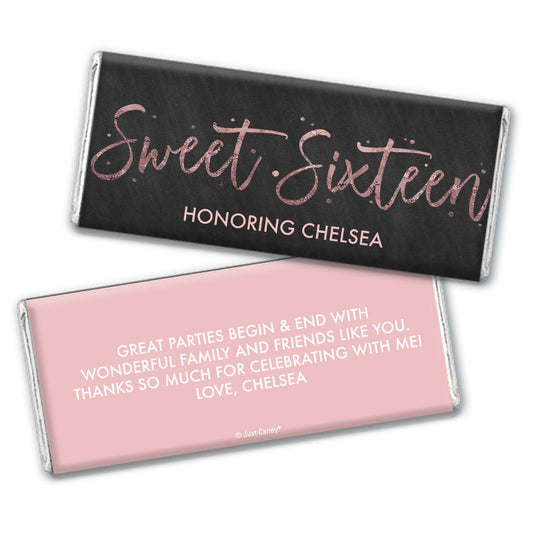 Personalized Pink Sweet 16 Hershey's Milk Chocolate Bar