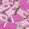 Sweet 16 Pink Glitter Candy Hershey's Kisses & Hershey's Miniatures for Party Favors