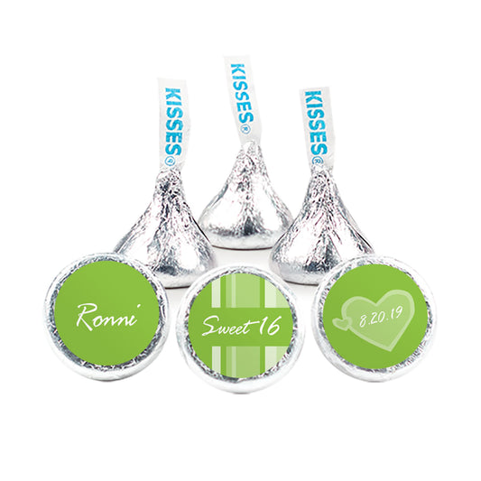 Personalized Sweet 16 Heart Stripes Hershey's Kisses