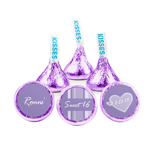 Personalized Sweet 16 Heart Stripes Hershey's Kisses