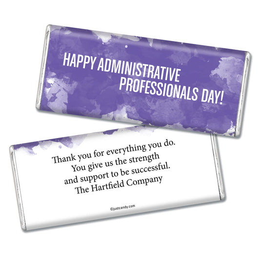 Administrative Professionals Day Personalized Hershey's Milk Chocolate Bar Watercolor Blots