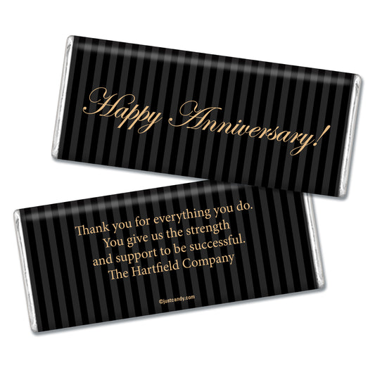 Employee Anniversary Personalized Hershey's Milk Chocolate Bar Formal Gold and Pinstripes