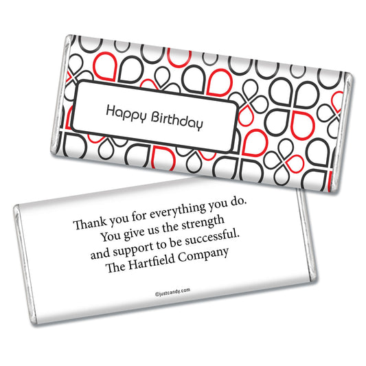 Birthday Personalized Hershey's Milk Chocolate Bar Infinity Clover Pattern