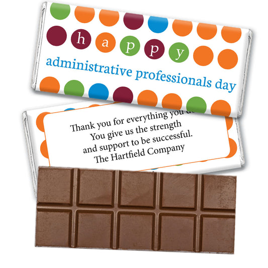 Personalized Administrative Professionals Day Colorful Dots Belgian Chocolate Bar