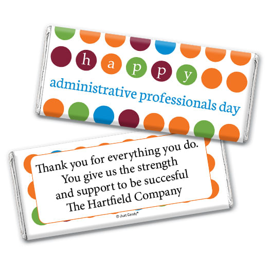 Personalized Administrative Professionals Day Colorful Dots Hershey's Milk Chocolate Bar