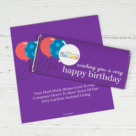 Personalized Birthday Add Your Logo Balloons Chocolate Bar Wrappers Only