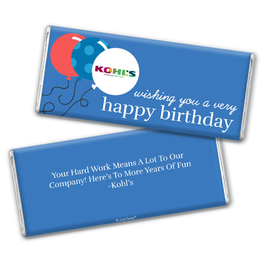 Personalized Birthday Add Your Logo Balloons Hershey's Milk Chocolate Bar & Wrapper