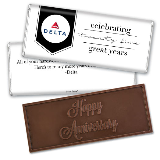 Personalized Corporate Anniversary Add Your Logo Celebration Embossed Chocolate Bar & Wrapper