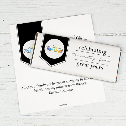 Personalized Corporate Anniversary Add Your Logo Celebration Chocolate Bar Wrappers Only