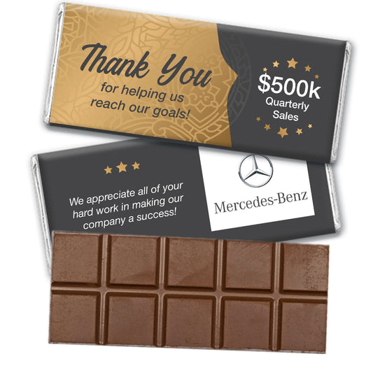 Personalized Corporate Milestone Celebration Logo Belgian Chocolate Bar & Wrapper