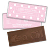 Baby Girl Announcement Personalized Embossed Chocolate Bar Polka Dots