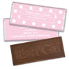 Baby Girl Announcement Personalized Embossed Chocolate Bar Polka Dots