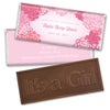 Baby Girl Announcement Personalized Embossed Chocolate Bar Pink Flowers