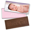 Baby Girl Announcement Personalized Embossed Chocolate Bar Full Photo