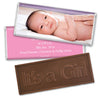 Baby Girl Announcement Personalized Embossed Chocolate Bar Full Photo