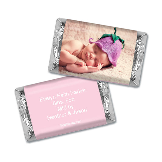 Personalized Girl Baby Announcement Mini Wrappers