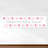 Personalized Welcome Girl Baby Announcement 5 Ft. Banner