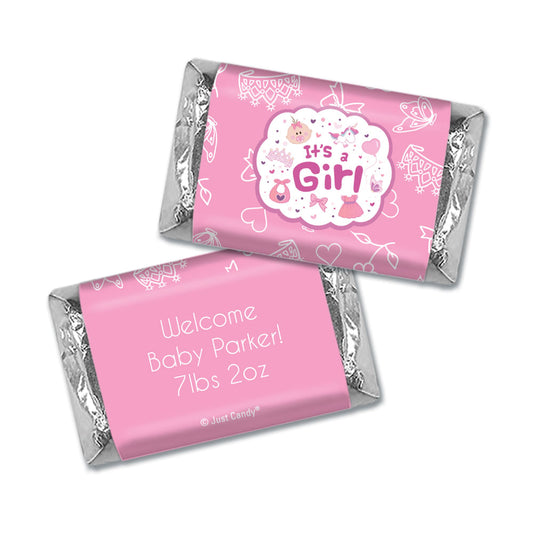 Personalized Juliana Da Costa Birth Announcement It's a Girl Bundle of Joy Hershey's Miniatures