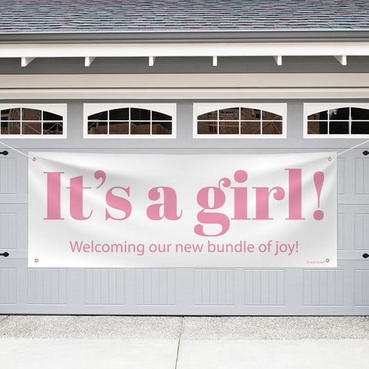 It's A Girl Garage Banner