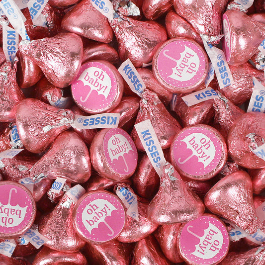 Assembled Pink Baby Shower Hershey's Kisses Candy 90ct - 14.4oz - Oh Baby!