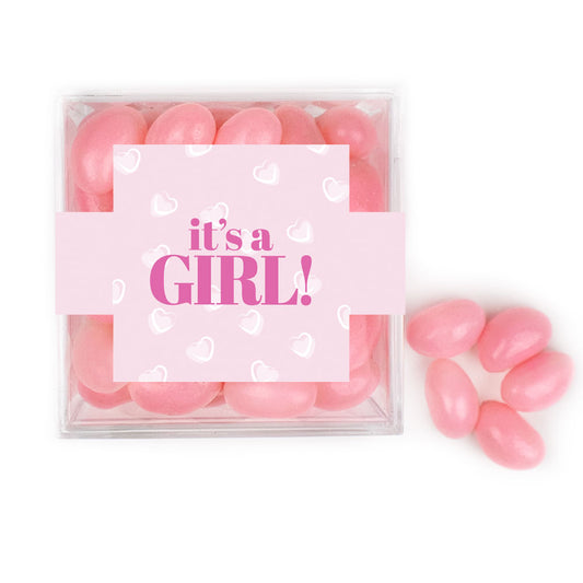 It's A Girl! JUST CANDY® favor cube with Jelly Beans