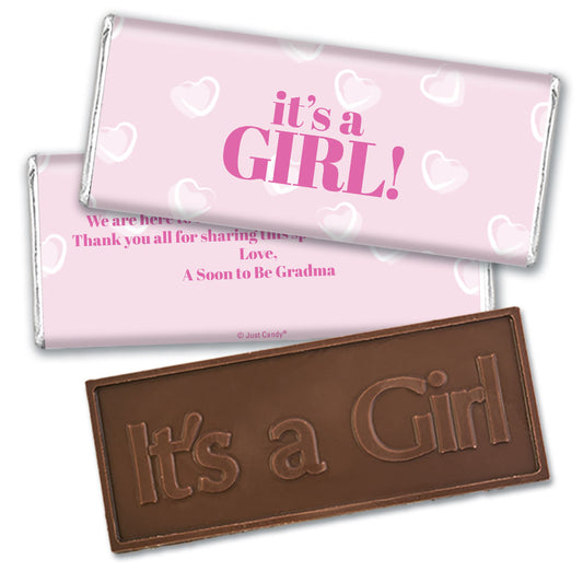 Personalized It's a Girl! Embossed Chocolate Bar