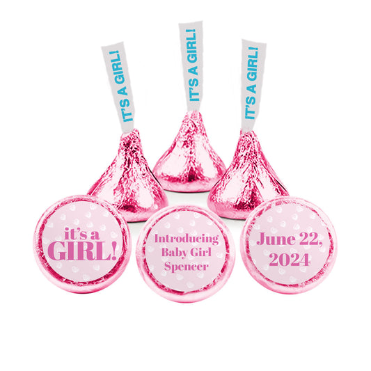 Personalized It's a Girl! Hershey's Pink Kisses