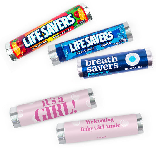 Personalized It's a Girl! BreathSavers Rolls