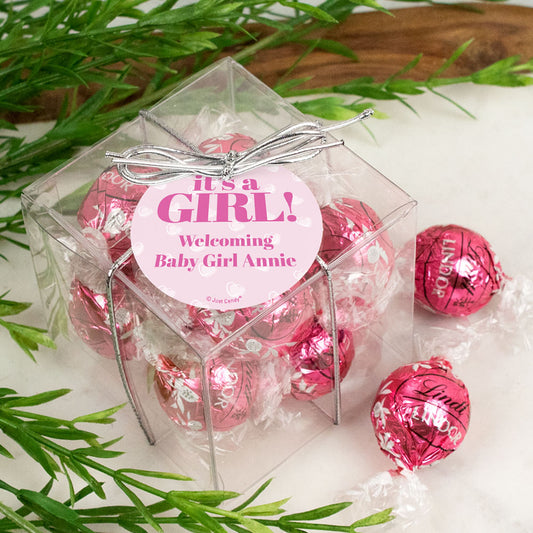 Personalized It's a Girl! Lindor Truffles by Lindt Cube Gift