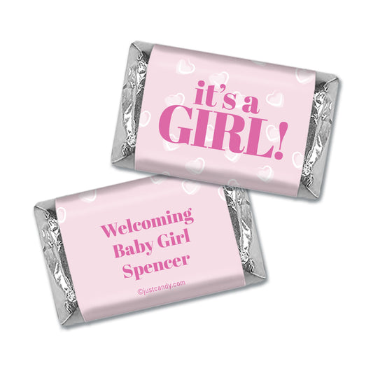 Personalized It's a Girl! Hershey's Miniatures Wrapper Only