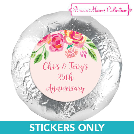 Wedding Anniversary Party Favors 1.25" Stickers (48 Stickers)