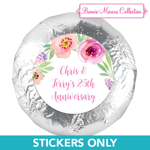 Wedding Anniversary Party Favors 1.25" Stickers (48 Stickers)