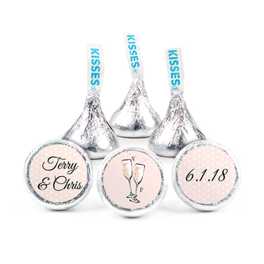 Personalized Anniversary Bubbly Party Pink Hershey's Kisses