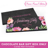 Deluxe Personalized Anniversary Floral Embrace Candy Bar Favor Box