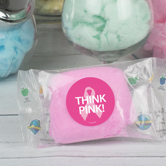 Breast Cancer Awareness Cotton Candy Favor - Think Pink (Pack of 10)