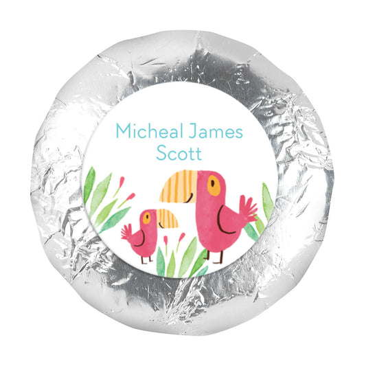 Birth Announcement Boy Baby Announcements 1.25" Stickers (48 Stickers)