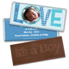 Bonnie Marcus Collection Personalized Embossed It's a Boy Bar and Wrapper Patterned Love Boy Birth Announcement