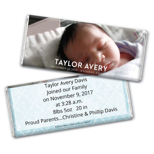 Bonnie Marcus Collection Personalized Chocolate Bar Wrapper Photo Birth Announcement