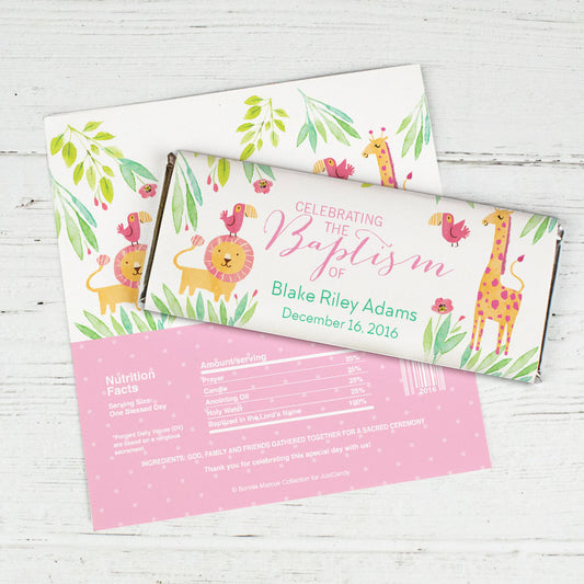 Bonnie Marcus Collection Baptism Personalized Chocolate Bar Wrappers