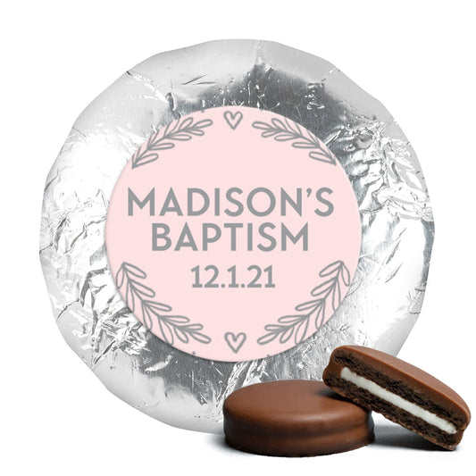 Personalized Bonnie Marcus Baptism Filigree and Heart Chocolate Covered Oreos